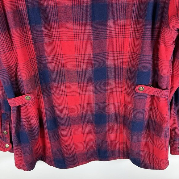 NWT Duluth Trading Co Women's Free Swingin' Lined Flannel Shirt‎ Shacket Plaid L - Picture 10 of 10